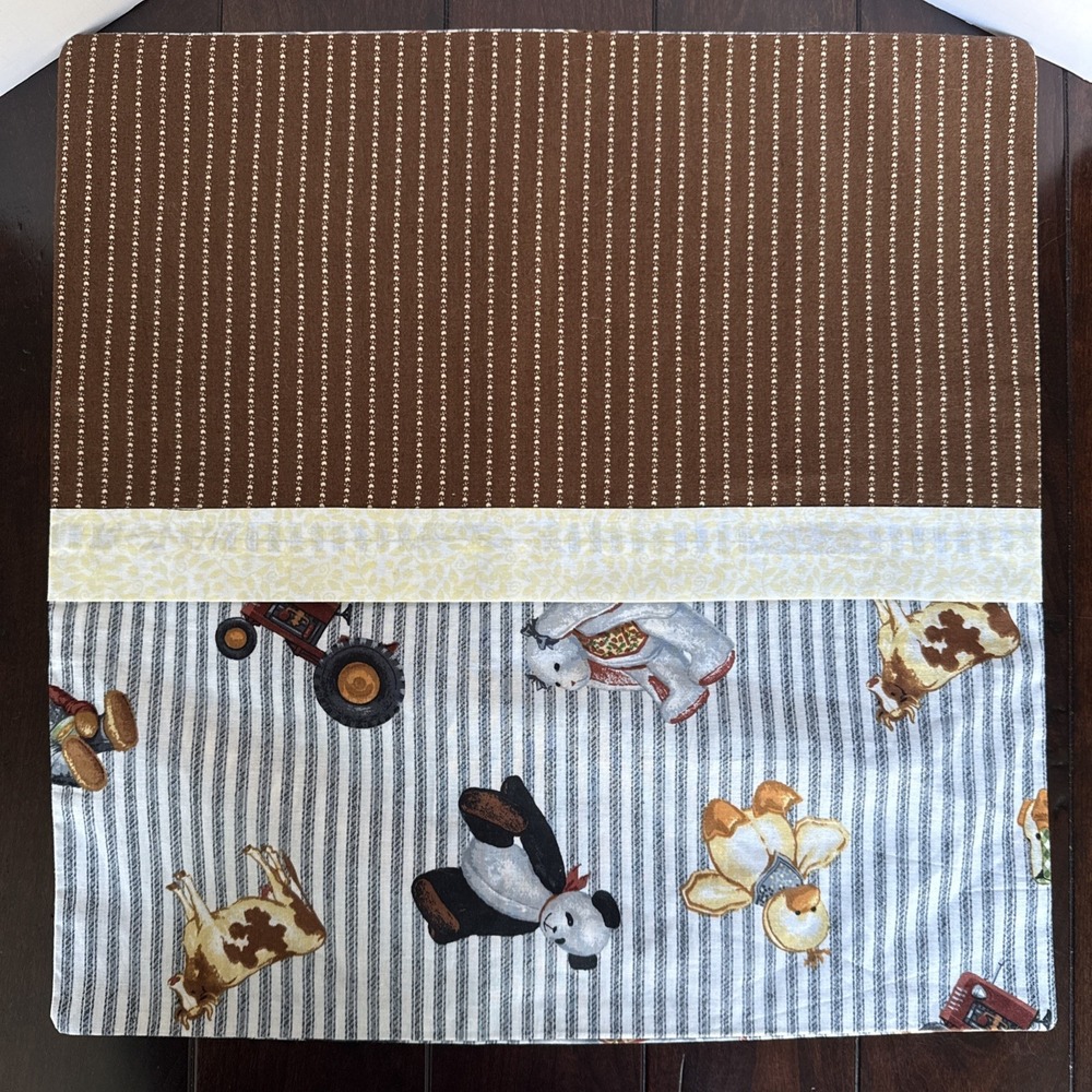 Blue Jean‎ Teddy Bear Farm Friends Pillowcase Sham With Pocket Cotton Blend